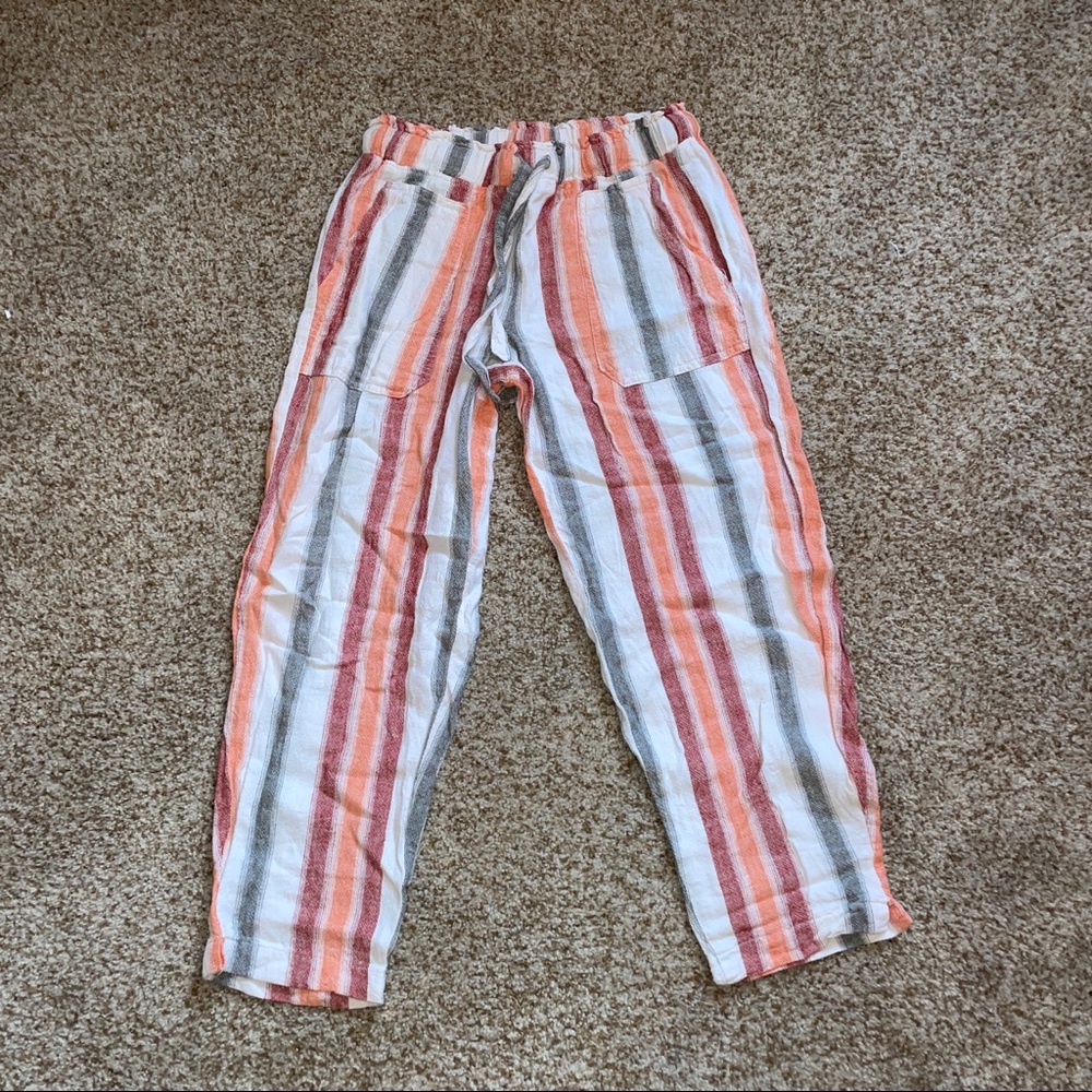 Colorful stripe linen pants size small